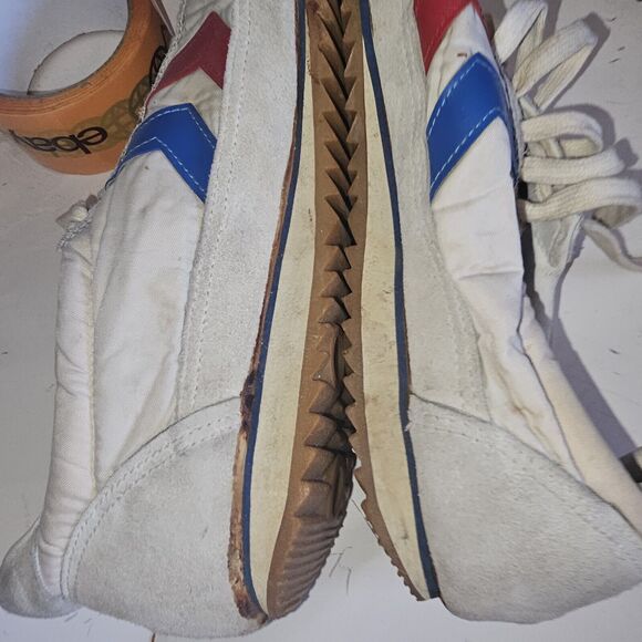 Vtg 1980's Korean VINTAGE RED White Athletic Shoes Size 10 - Picture 12 of 16